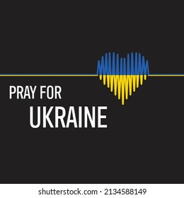 Pray for Ukraine, Ukraine flag praying concept vector illustration. Pray For Ukraine peace. Save Ukraine from russia.