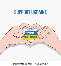 Pray for Ukraine, Ukraine flag praying concept vector illustration. Pray For Ukraine peace. Save Ukraine from russia.