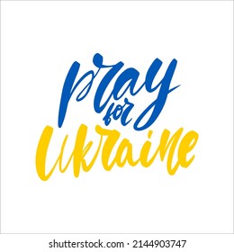 Pray for Ukraine, Ukraine flag praying concept vector illustration. Pray For Ukraine peace. Save Ukraine from russia. 