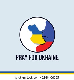 Pray for Ukraine, Ukraine flag praying concept vector illustration. Pray For Ukraine peace. Save Ukraine from russia.
