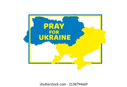 Bete für die Ukraine! Rahmen mit gelb-blauer Flagge der Ukraine. Vektorgrafik