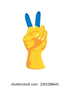 pray for Ukraine, hand peace icon