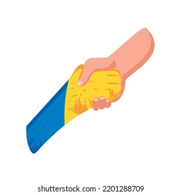 pray for Ukraine, handshake icon design