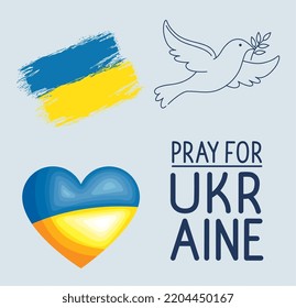 beten für die Ukraine und Symbole