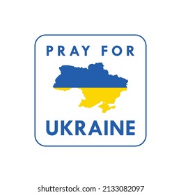 Pray for ukraine map and flag design vector