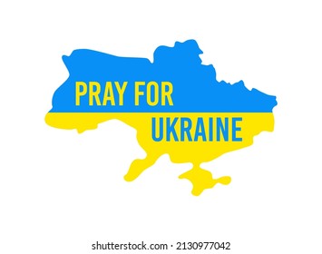 Pray for Ukraine on the background of the map. Vector illustration.