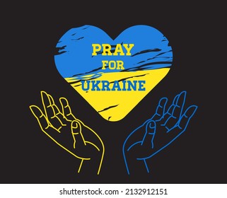 Pray for Ukraine,  peace , Ukraine flag concept vector illustration