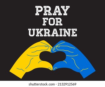 Pray for Ukraine,  peace , Ukraine flag concept vector illustration