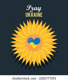 pray for ukraine postcard with flower