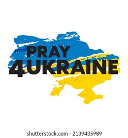 Pray for Ukraine. Save Ukraine from Russia. Vector illustration.