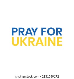 Pray for Ukraine sign. Vector isolated on white background