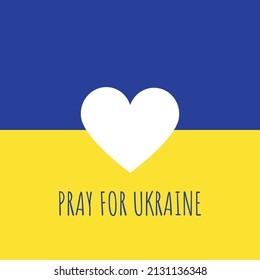 Pray for Ukraine sign. Vector isolated on white background