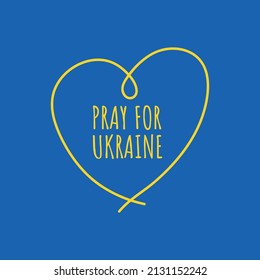 Pray for Ukraine sign. Vector isolated on white background