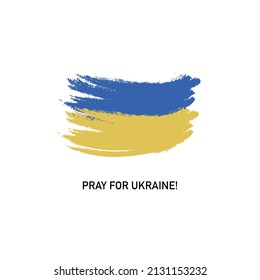 Pray for Ukraine sign. Vector isolated on white background