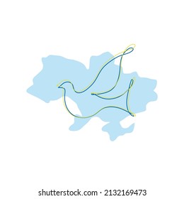 Bete für die Ukraine Schild. Vektorgrafik einzeln auf weißem Hintergrund	