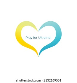 Pray for Ukraine sign. Vector isolated on white background	