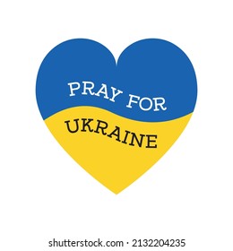 Pray for Ukraine sign. Vector isolated on white background
