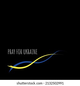 Pray for Ukraine sign. Vector isolated on white background	