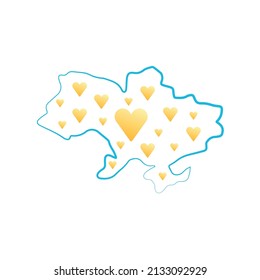 Pray for Ukraine sign. Vector isolated on white background	