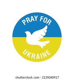 Pray for Ukraine sign. Vector isolated on white background