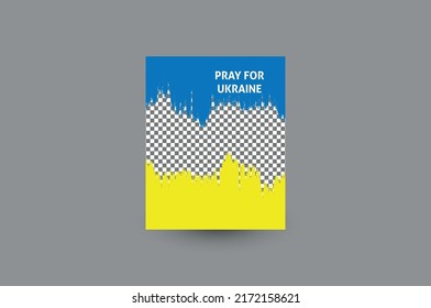 Pray For Ukraine social media post Vector a4 cover.
