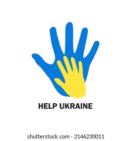 Bete für die Ukraine! Hör auf zu Krieg. Rettet die Ukraine. Ich liebe die Ukraine. Hilfe. Die Flagge der Ukraine. Vektorgrafik.