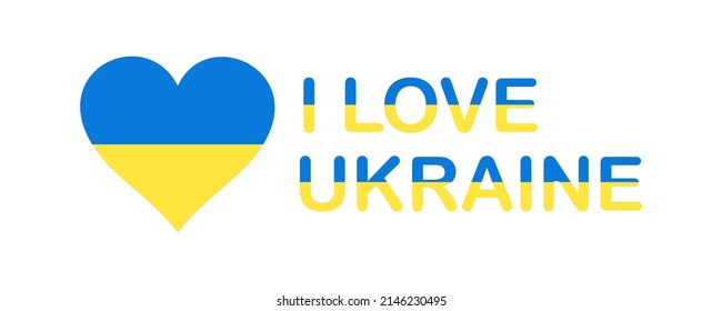 Pray for Ukraine. Stop war. Save Ukraine. I love Ukraine. Help. Ukraine flag. Vector illustration.