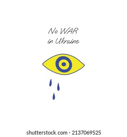 Recen por Ucrania. Apoya la etiqueta de Ucrania para detener la guerra. Colores azul y amarillo