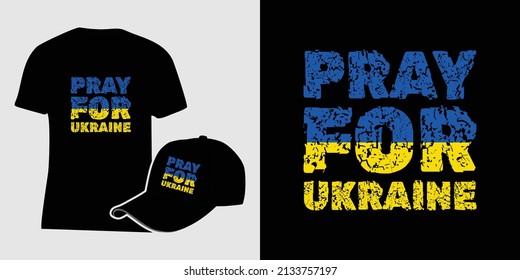 pray for ukraine t-shirt design vector text good design for screen printing t-shirts, hats etc