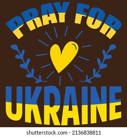 Bete für die Ukraine - Ukraine T-Shirt Design, Vektordatei.