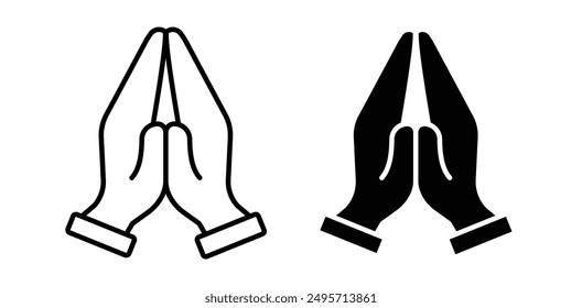 Pray vector icon set in black color.