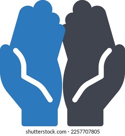 Beten Sie Vektorgrafik auf transparentem Hintergrund. Hochwertige Symbole. Glyphen Vektorsymbole für Konzept und Grafikdesign. 
