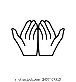 Pray Vector Line Icon illustration.
