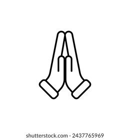 Pray Vector Line Icon Illustration.