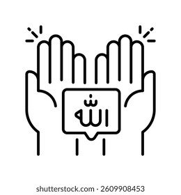 Pray vector outline icon. EPS 10 file