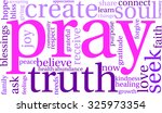 Pray word cloud on a white background. 