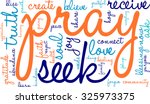 Pray word cloud on a white background. 