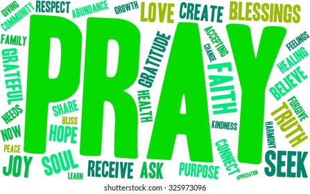 Pray Word Cloud On White Background Stock Vector (Royalty Free ...