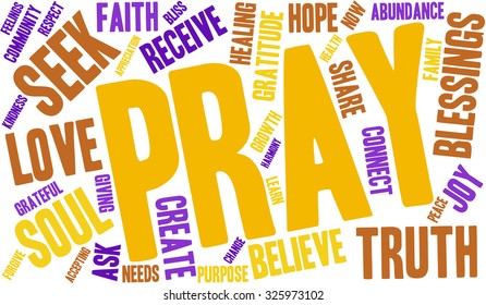 Pray Word Cloud On White Background Stock Vector (Royalty Free ...