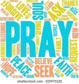 Pray Word Cloud On White Background Stock Vector (Royalty Free ...