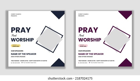 Pray And Worship Conference Flyer Social Media And Web Banner