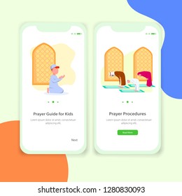 Prayer App Tutor for Kids Mobile Application User Interface Illustration