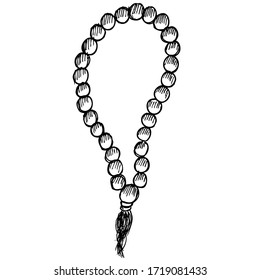 prayer beads, doodle illustration and sketch