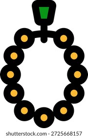 Diseño de icono de estilo lleno de cuentas de oración