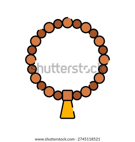 Prayer Beads Flat design style tasbih beads symbolizing devotion ideal for Islamic culture and spiritual themed designs