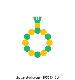 Prayer beads icon in color icon, isolated on white background 