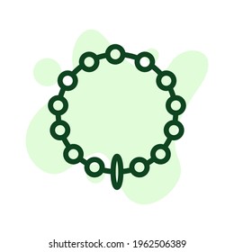 Prayer beads icon muslim. Praying line style sign islam graphic art design isolated on white background. 