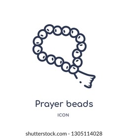 prayer beads icon from religion outline collection. Thin line prayer beads icon isolated on white background.