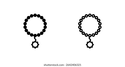 Ícone de contas de oração usado para lembrança (dhikr) durante o Ramadã.