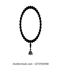 prayer beads icon with white background. - vector